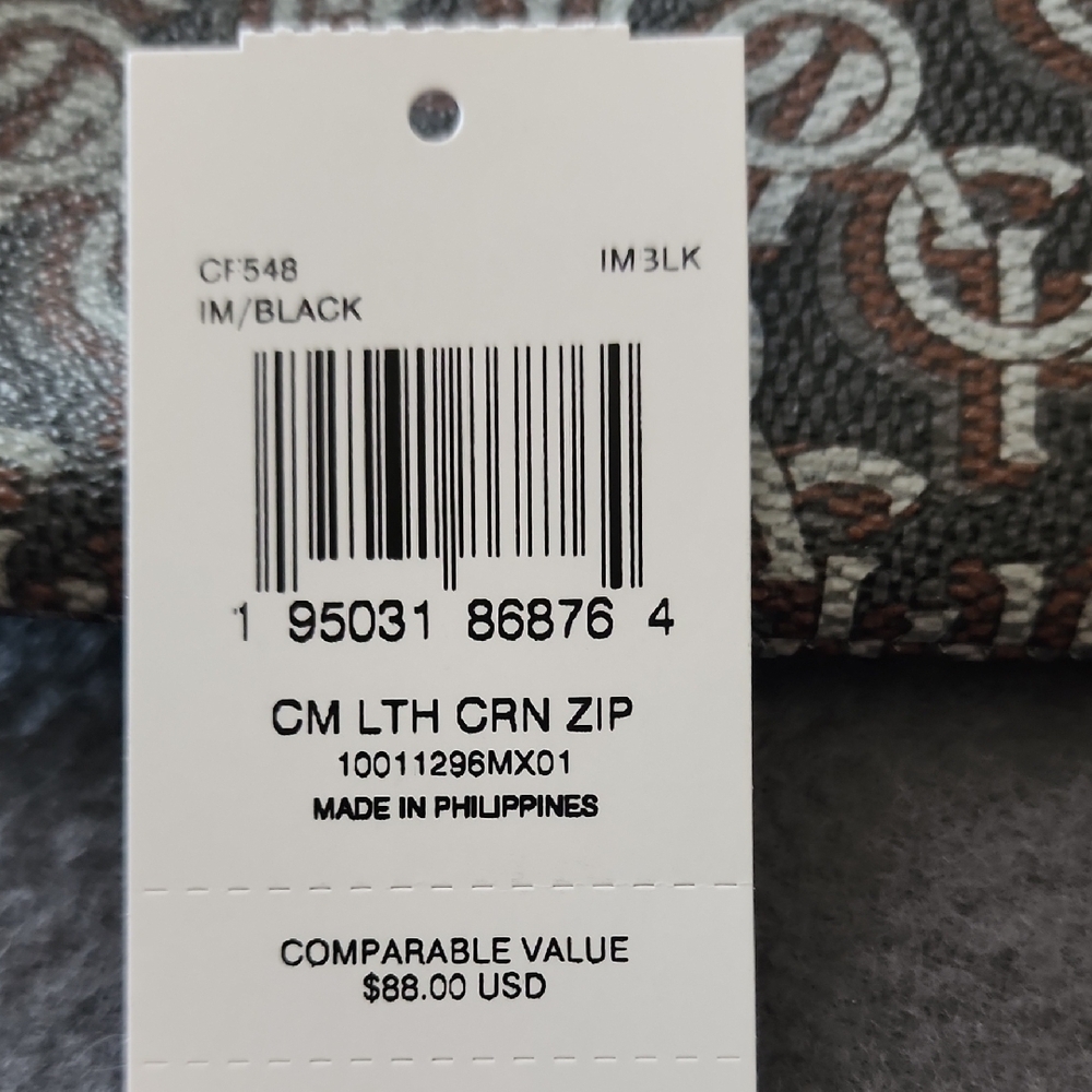Brown and Gray Monogram Zip Wallet